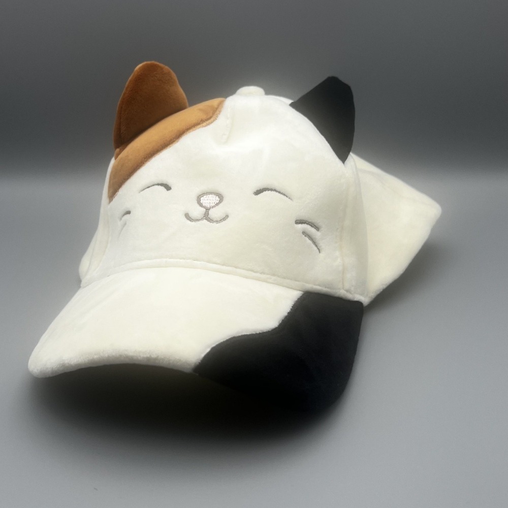 Squishmallows Cam the Cat Plush Snapback Hat White Calico Adjustable Cap 739